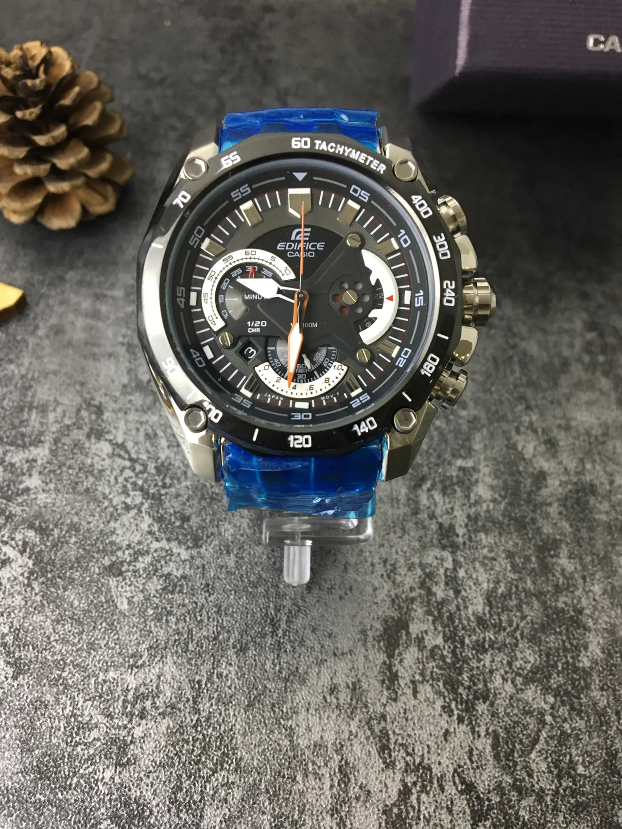Casio Edifice Chronograph Black and Silver Sports Watch 4