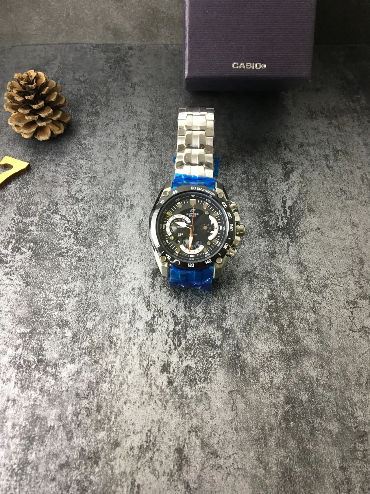Casio Edifice Chronograph Black and Silver Sports Watch 6