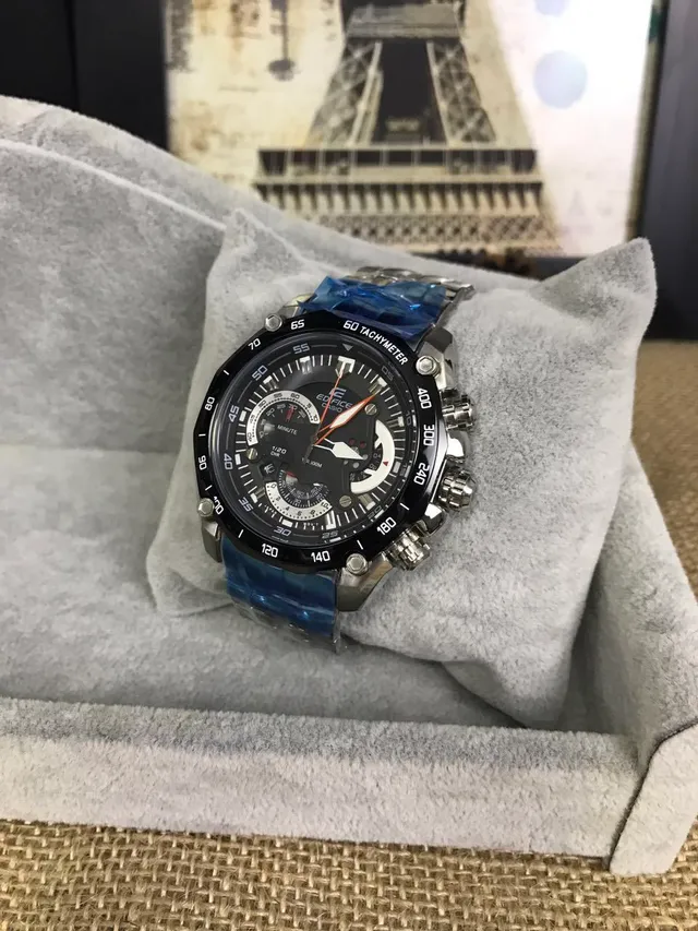 Casio Edifice Chronograph Black and Silver Sports Watch 7