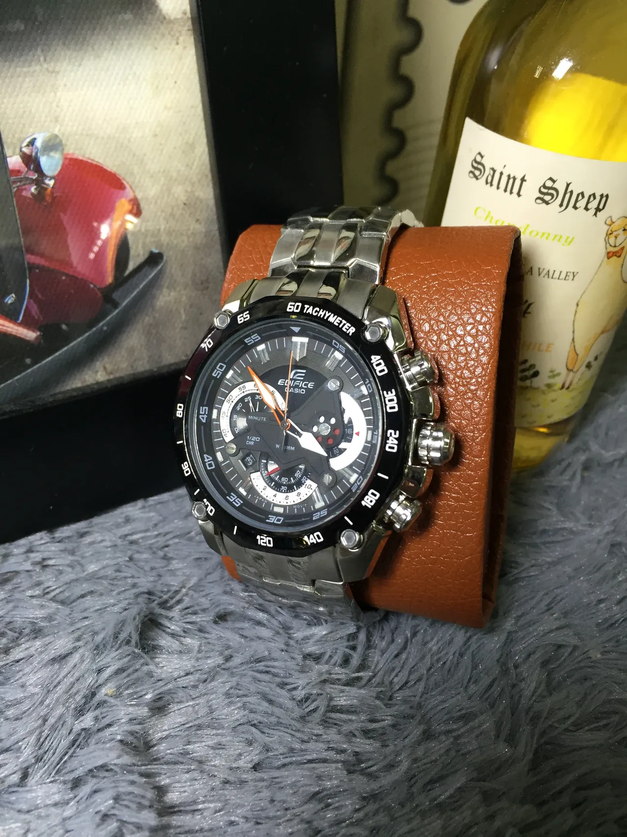 Casio Edifice Chronograph Black and Silver Sports Watch 8