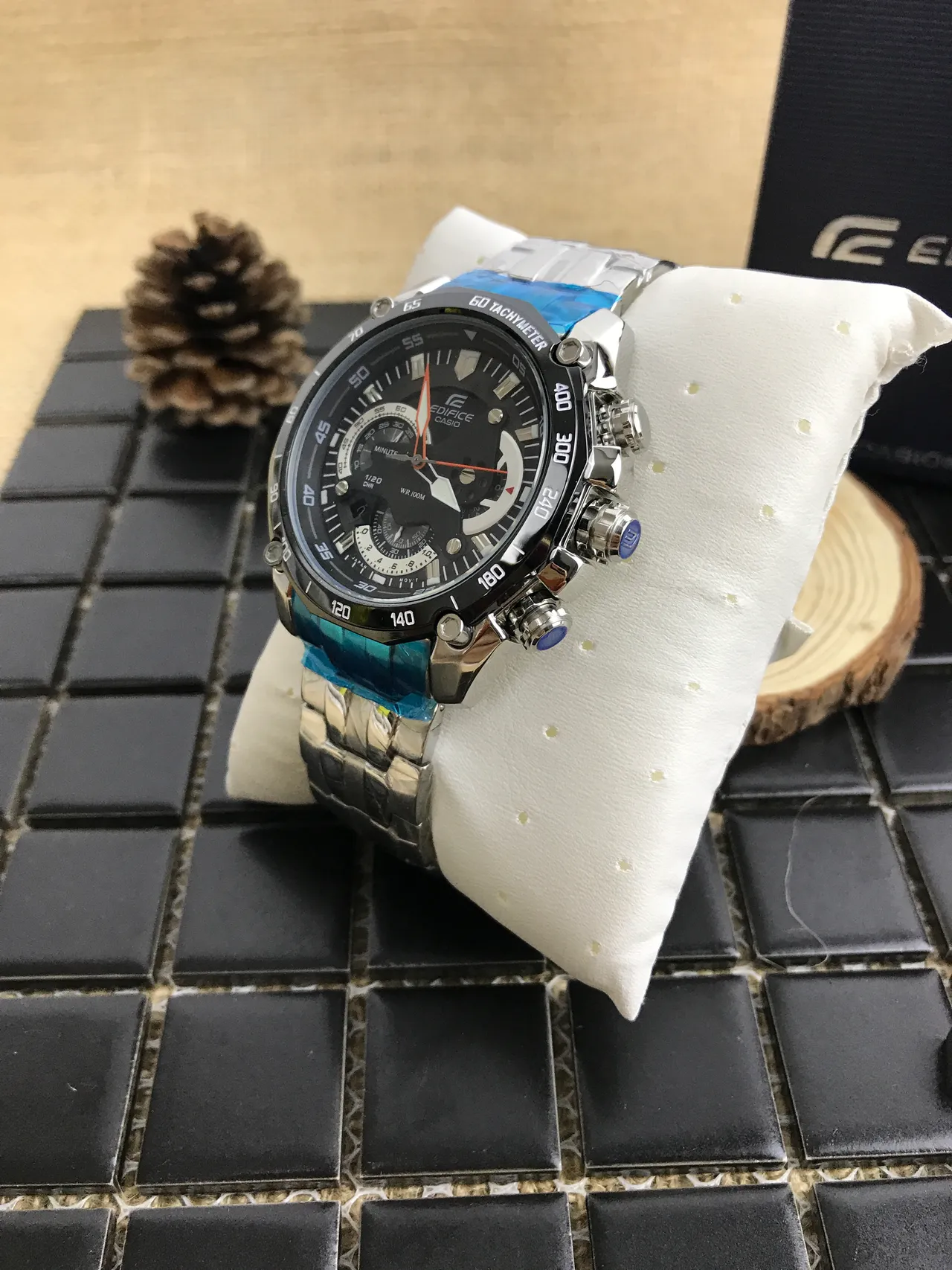 Casio Edifice Chronograph Black and Silver Sports Watch 9