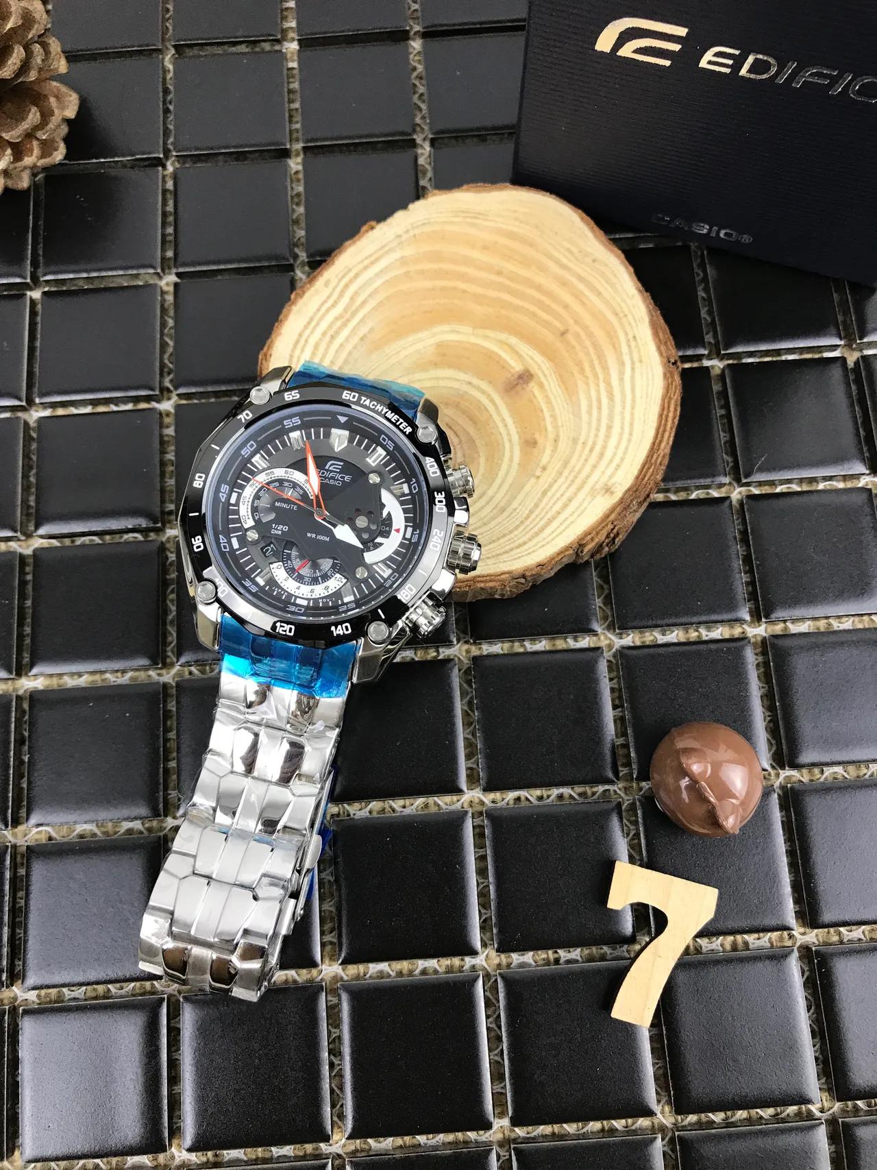 Casio Edifice Chronograph Black and Silver Sports Watch 11