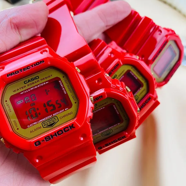 Casio G-Shock DW-5600 Red and Gold Sports Watch 2