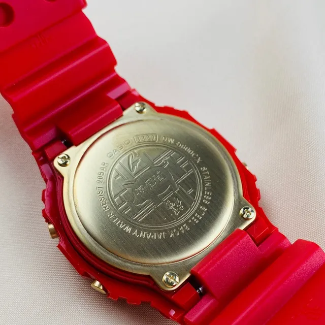 Casio G-Shock DW-5600 Red and Gold Sports Watch 6