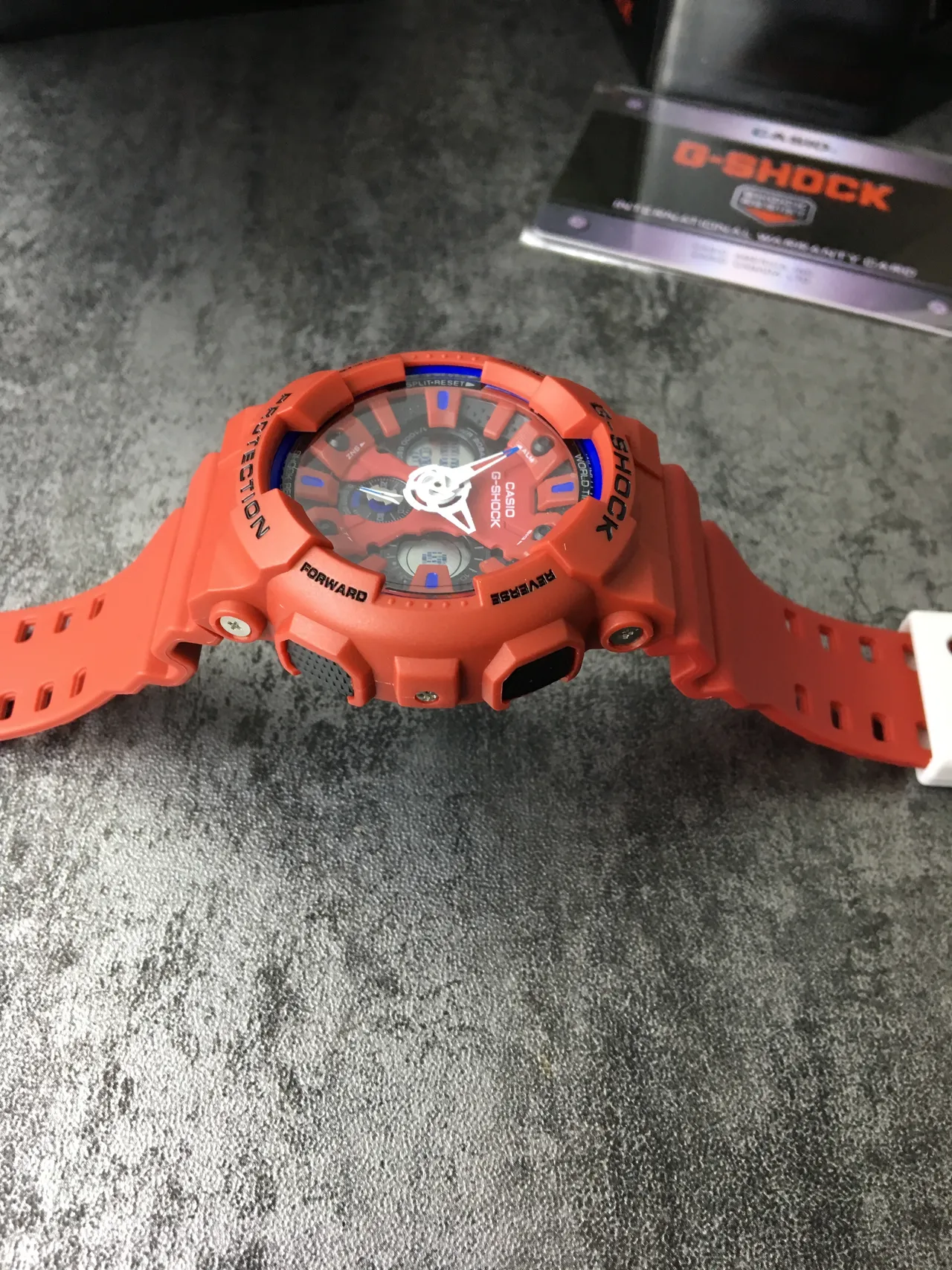 Casio G-Shock GA-100 برتقالي وأزرق ساعة رياضية 4