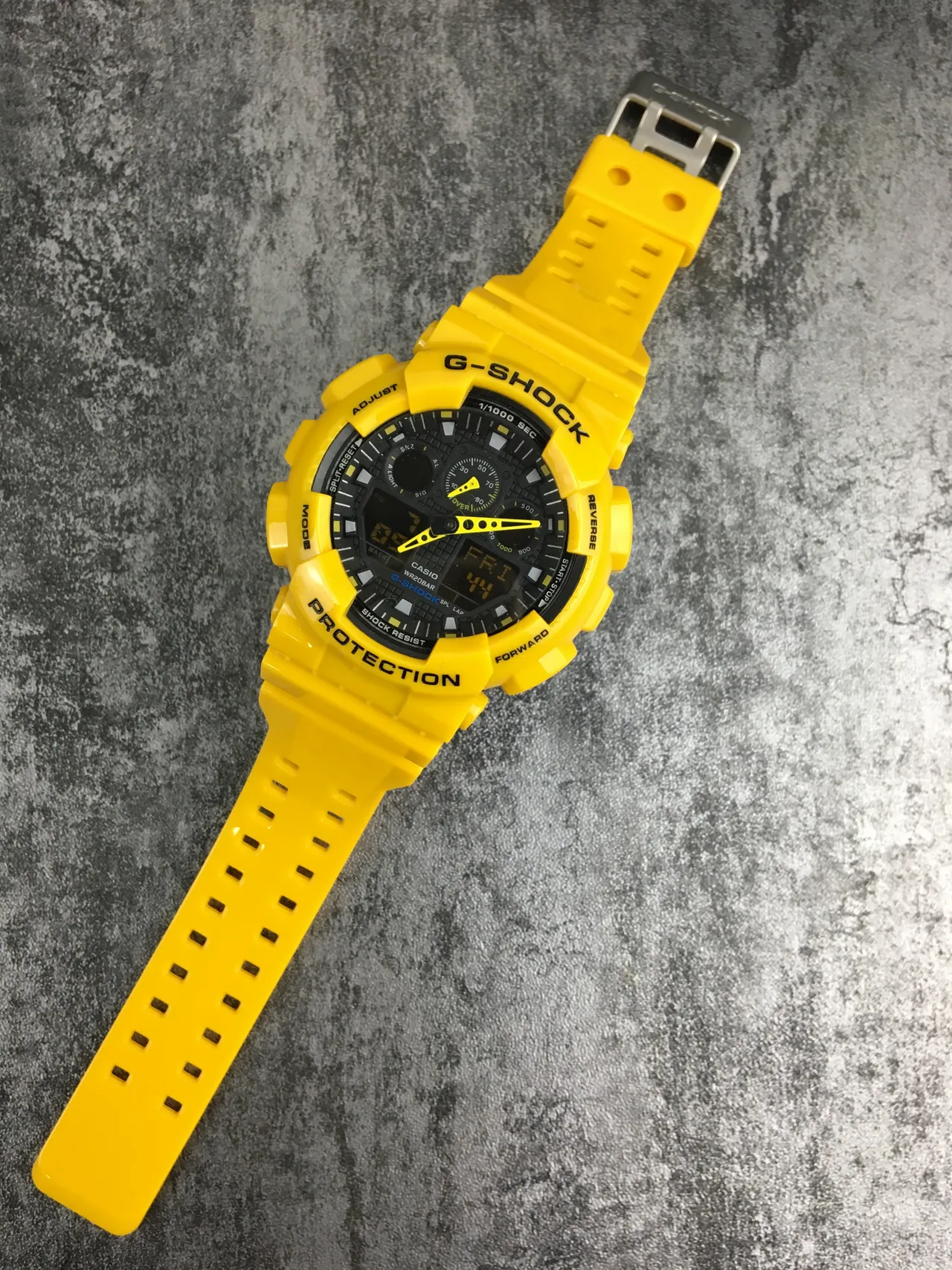 Casio G-Shock GA-100 黄黑 运动手表 5