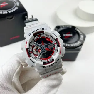 Casio G-Shock White and Red Analog-Digital Sports Watch