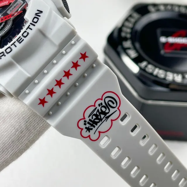 Casio G-Shock White and Red Analog-Digital Sports Watch 2