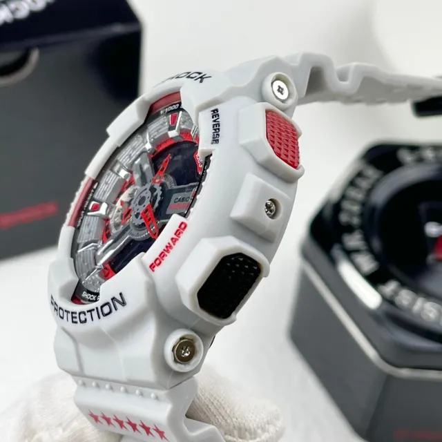 Casio G-Shock White and Red Analog-Digital Sports Watch 5