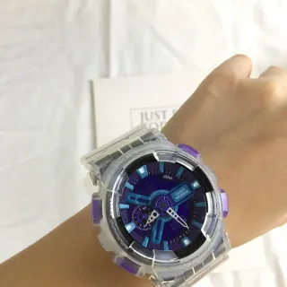 Casio Purple Transparent Resin Case Cyan Dial Watch