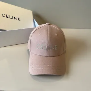 Celine 水晶标志 尘粉色棒球帽
