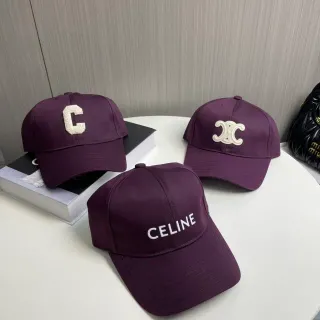 Celine Embroidered Logo Purple Baseball Cap