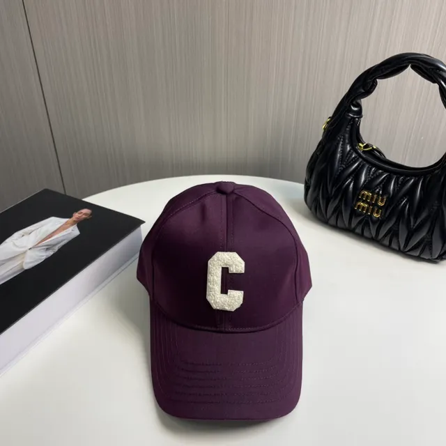 Celine شعار مطرز بنفسجي قبعة بيسبول 2