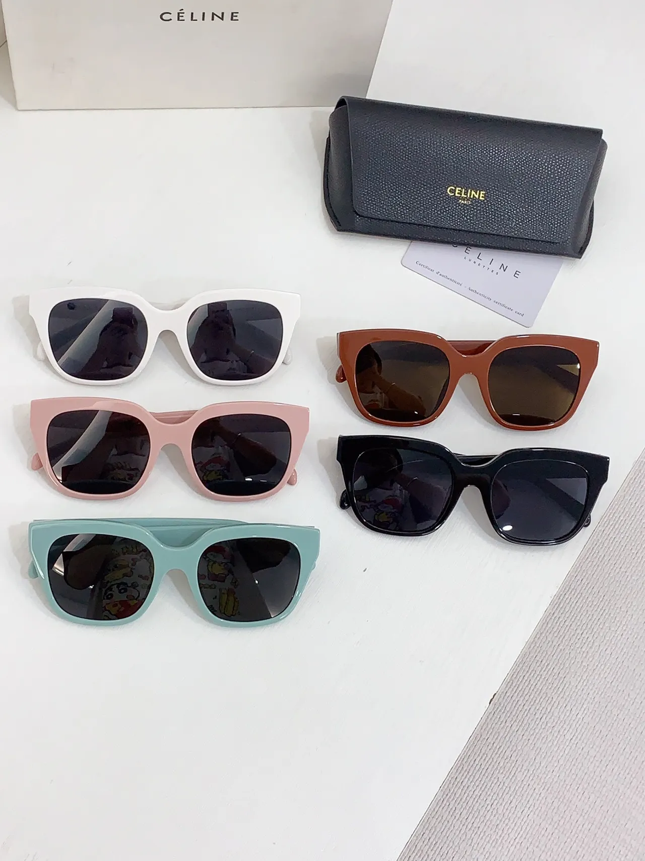 Celine Triomphe نظارات شمسية كبيرة جدا مربعة سوداء 8