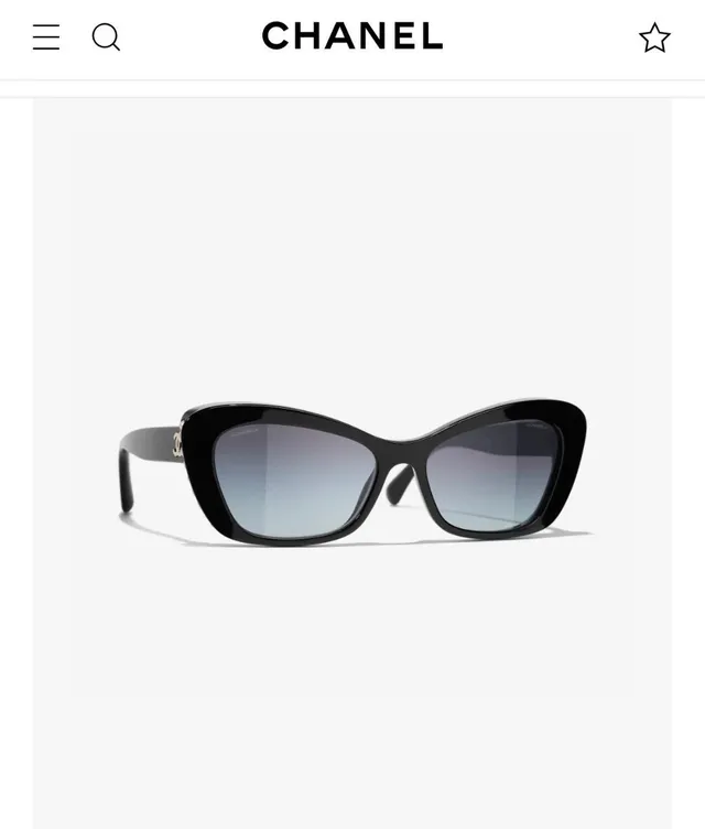 Chanel Black Gold Cat-Eye Silhouette Acetate Frame Sunglasses 9