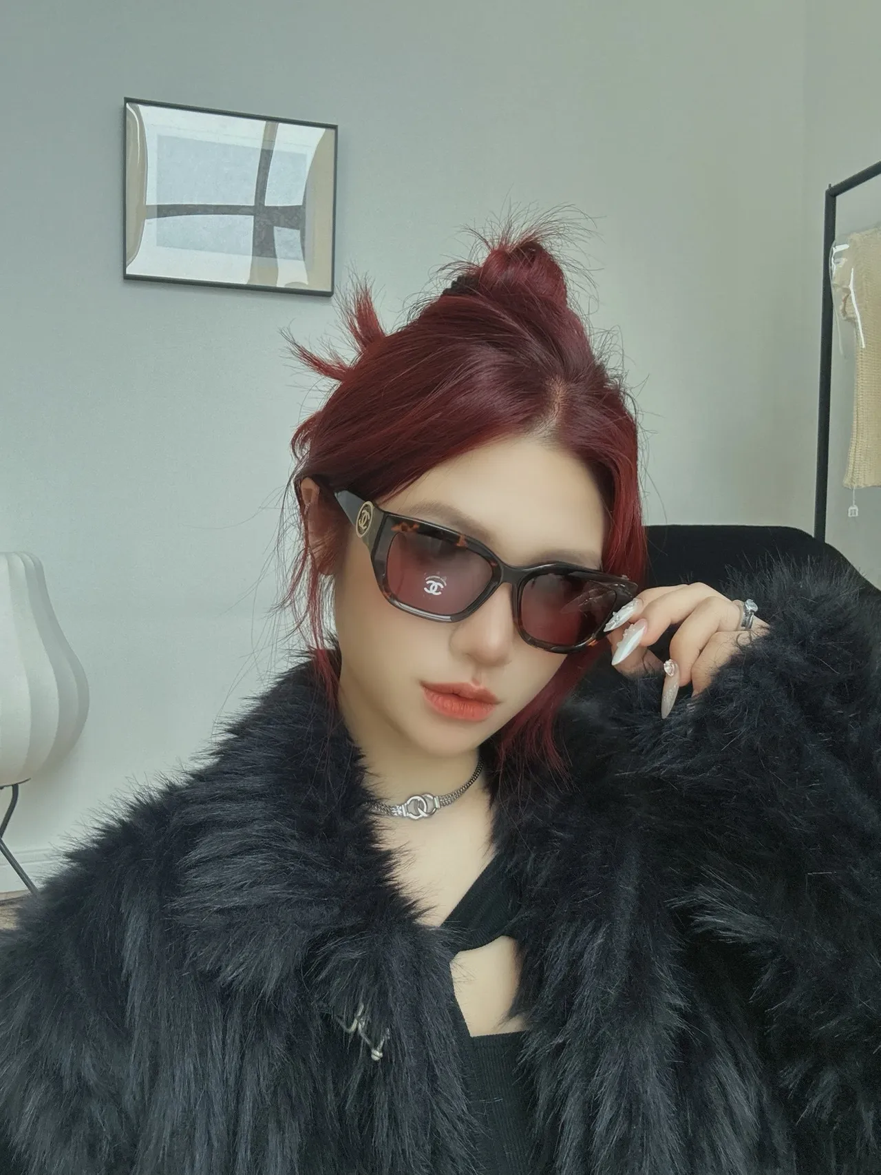 Chanel Óculos de Sol Marrom Preto Tartaruga Acetato Armação Retangular 2