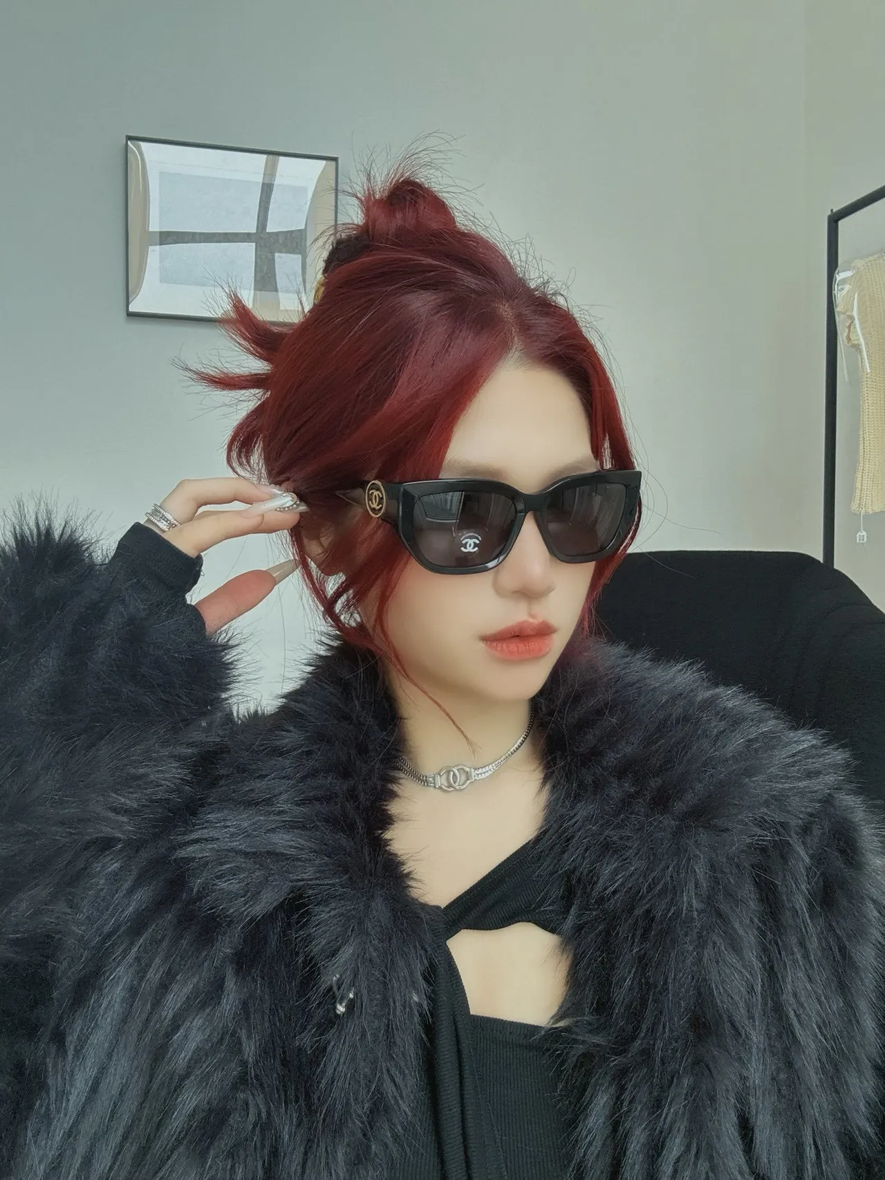 Chanel Óculos de Sol Marrom Preto Tartaruga Acetato Armação Retangular 3