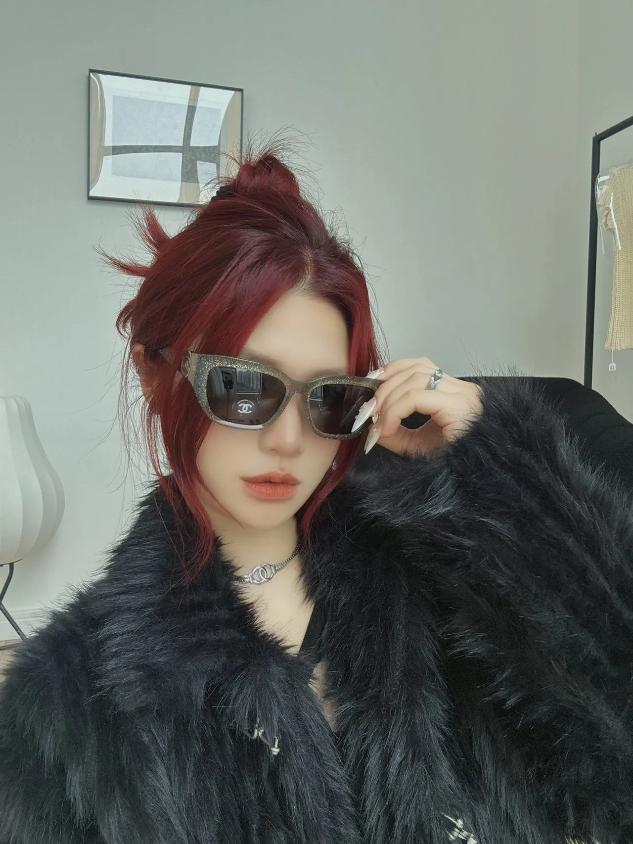 Chanel Óculos de Sol Marrom Preto Tartaruga Acetato Armação Retangular 5