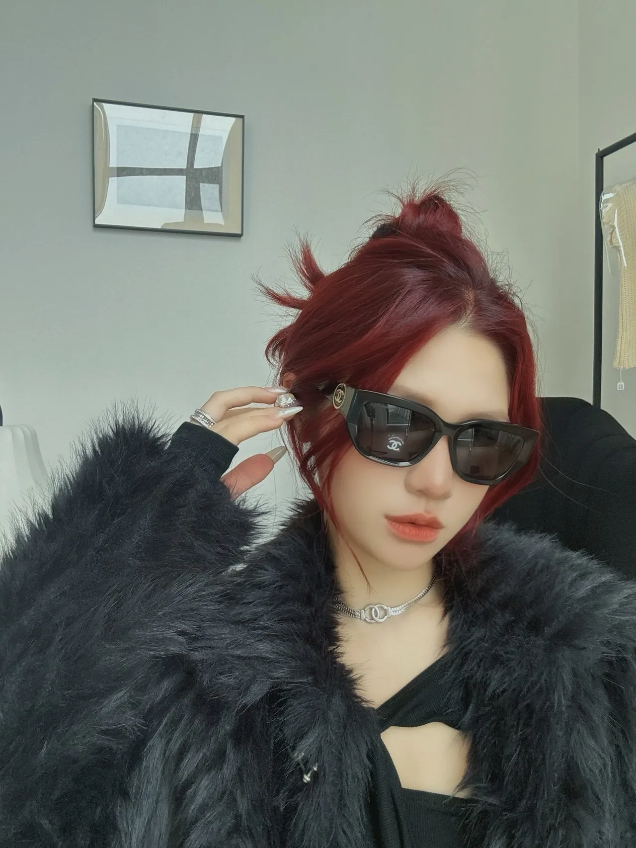 Chanel Óculos de Sol Marrom Preto Tartaruga Acetato Armação Retangular 9