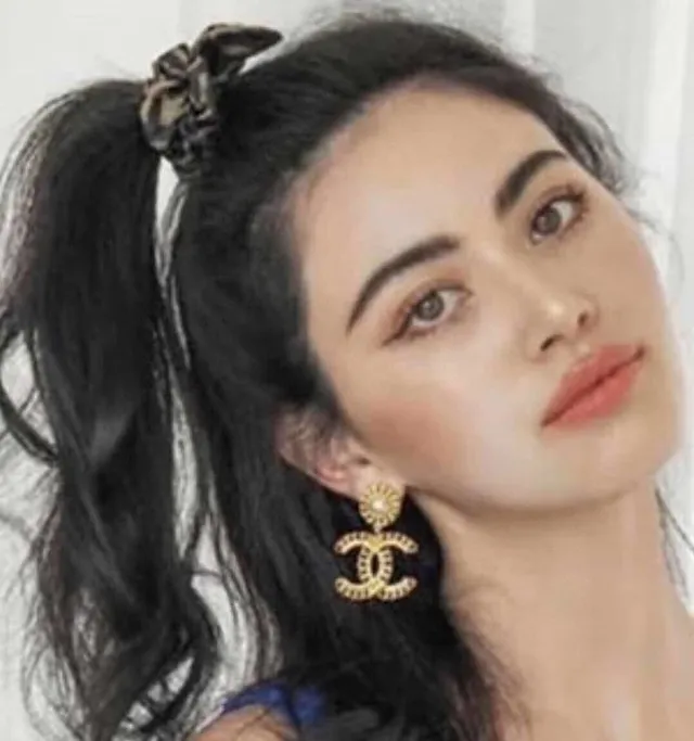Chanel CC سلسلة لؤلؤ تنزلق أقراط 2
