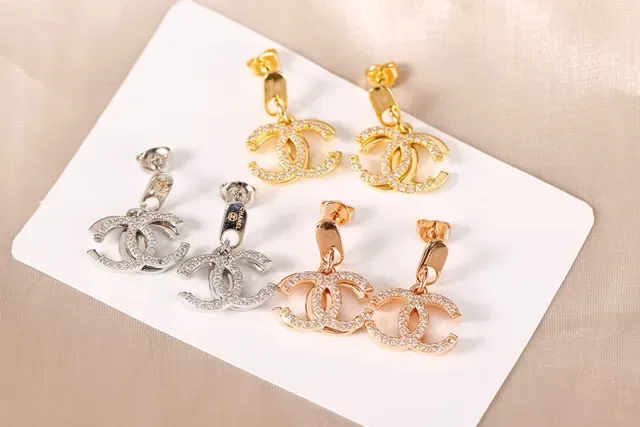 Chanel CC Logo Pavé Crystal Drop Earrings 6