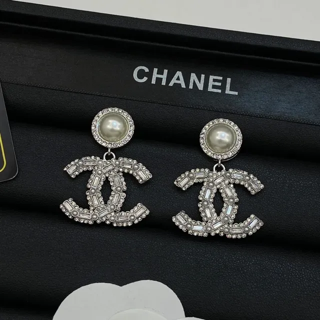 Chanel CC Logo Boucles d'Oreilles Perles et Cristal 5