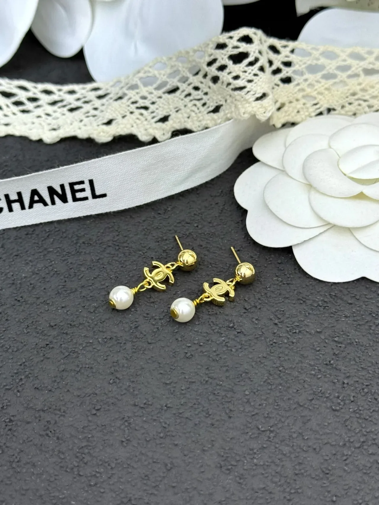 Chanel CC Pearl Drop Earrings 2