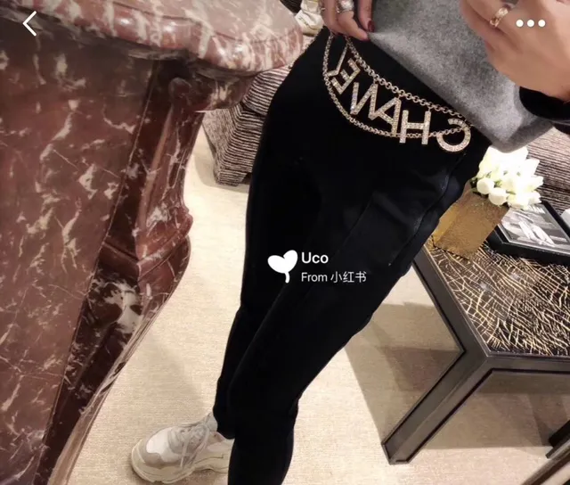 Chanel 水晶镶嵌 Logo 双链时尚腰带包 8