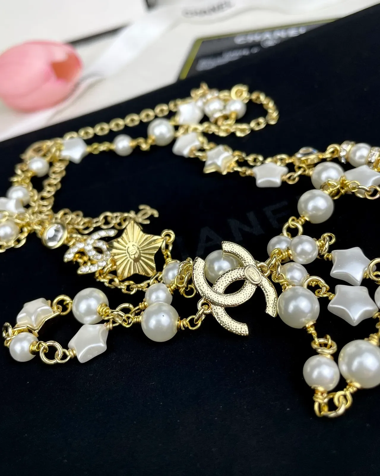 Chanel Pearl and Star Motif Gold-Tone Multi-Strand Necklace 5