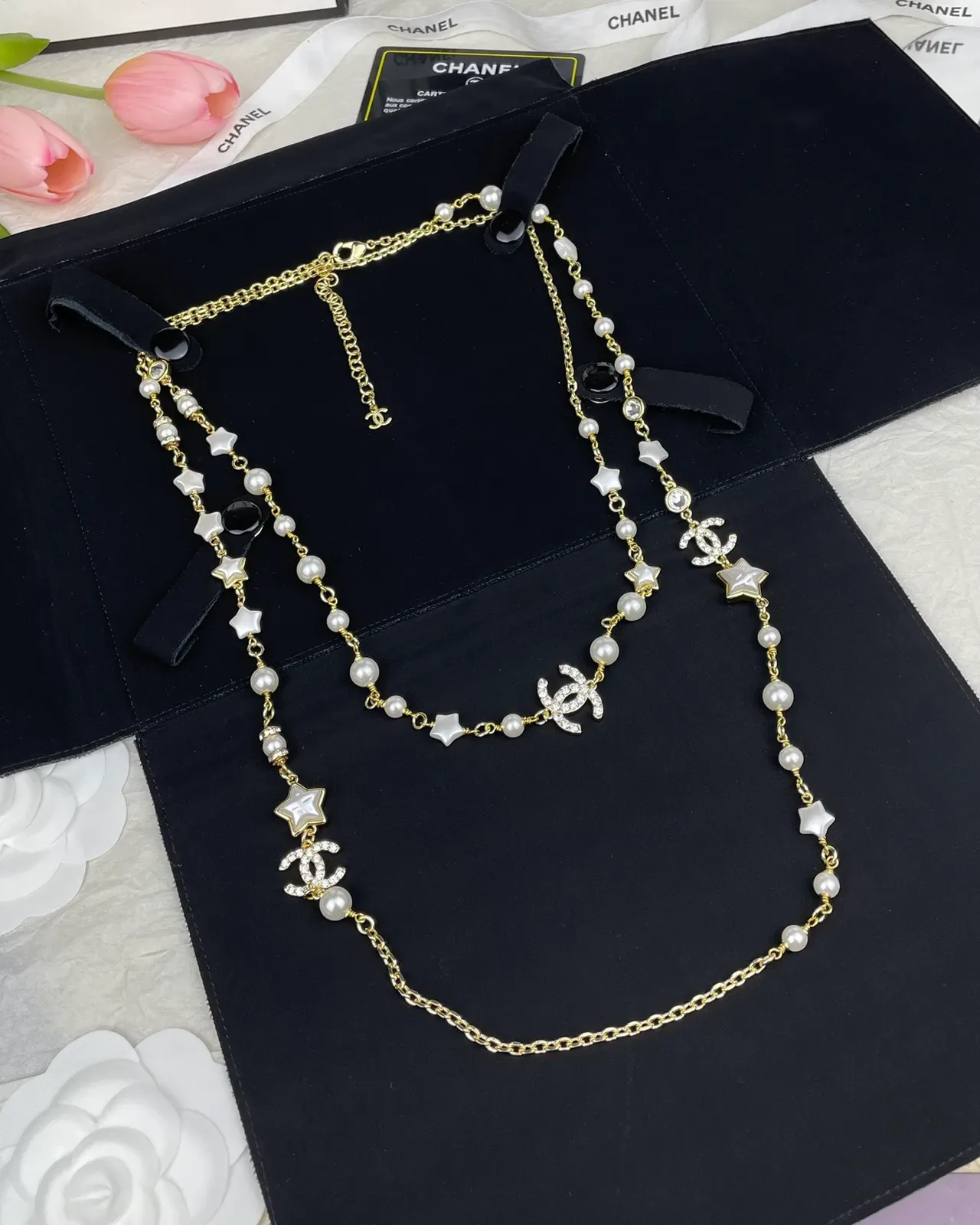 Chanel Pearl and Star Motif Gold-Tone Multi-Strand Necklace 7