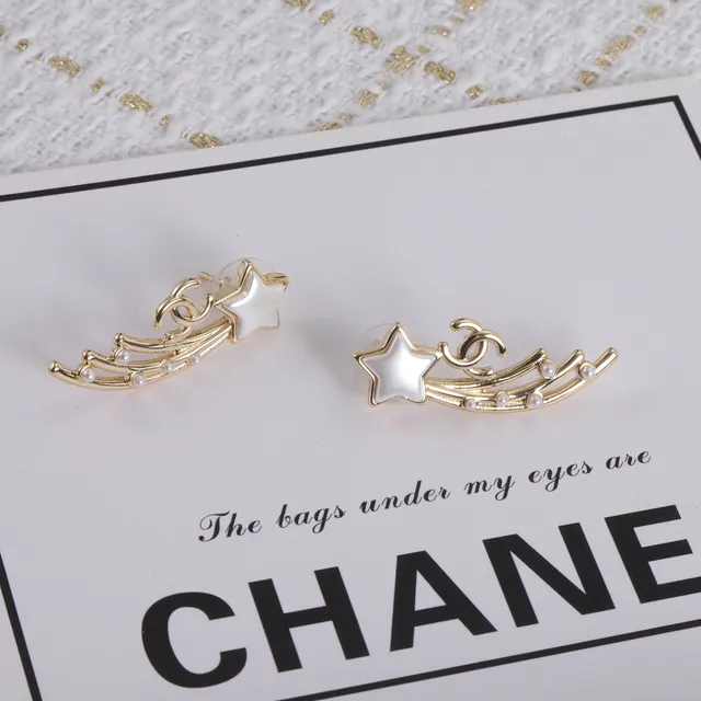 Chanel स्टार और CC लोगो मोती कान के कंगन इयररिंग्स 3