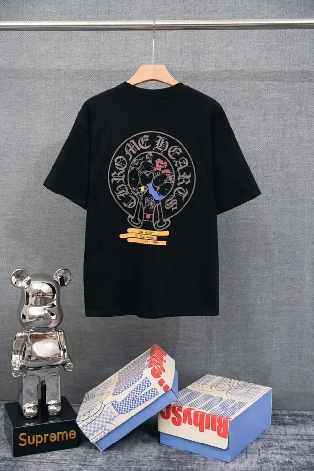 Chrome Hearts纹章刺绣黑色宽松T恤 4