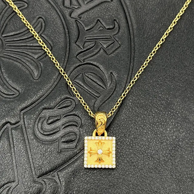 Chrome Hearts Cross Square Pavé Pendant Necklace 3