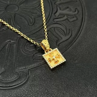 Chrome Hearts Cross Square Pavé Pendant Necklace 5