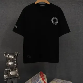 Chrome Hearts Graphic Tee Black White Embroidered Logo T-Shirt