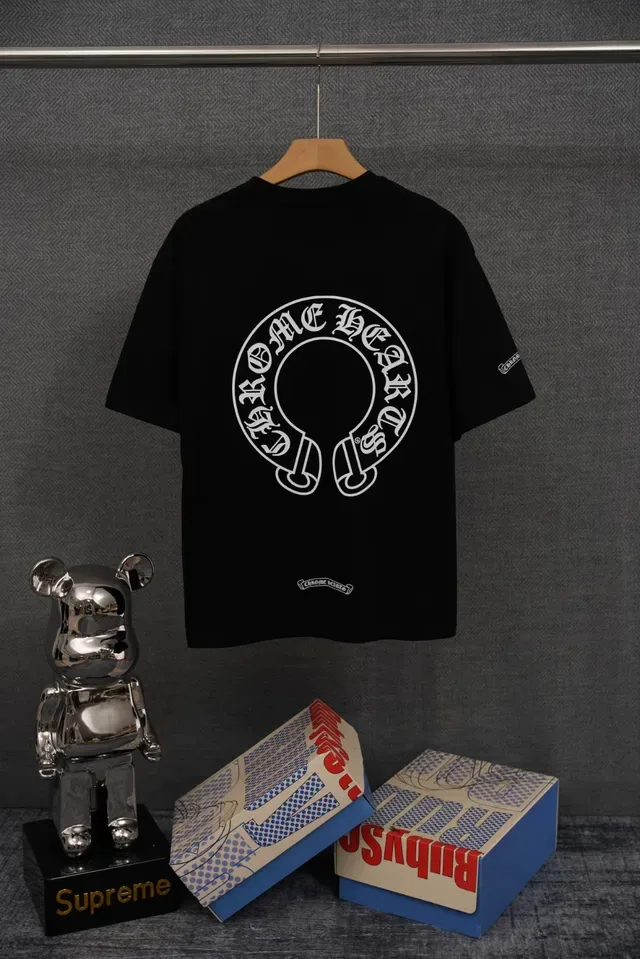 Chrome Hearts Graphic Tee Black White Embroidered Logo T-Shirt 4
