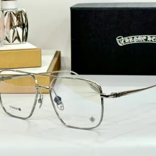 Chrome Hearts आयताकार एविएटर टाइटेनियम ऑप्टिकल चश्मा
