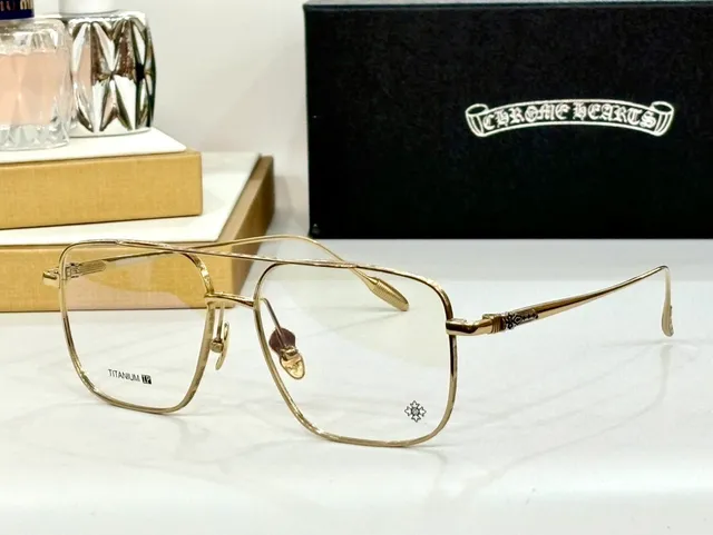 Chrome Hearts Lunettes Optiques Rectangulaires Aviateur Titane 7