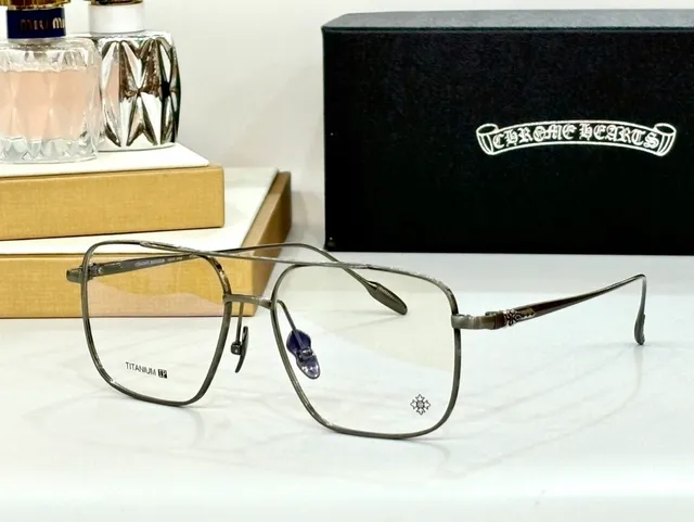 Chrome Hearts Lunettes Optiques Rectangulaires Aviateur Titane 8