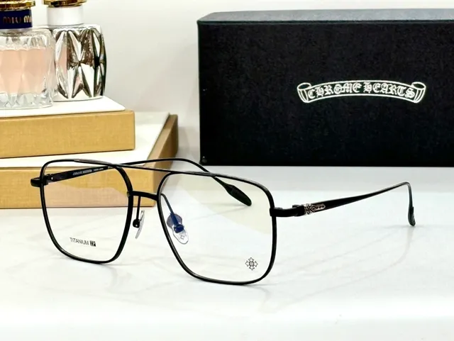 Chrome Hearts Lunettes Optiques Rectangulaires Aviateur Titane 9