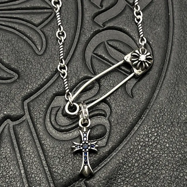 Chrome Hearts Safety Pin Cross Pendant Necklace 5