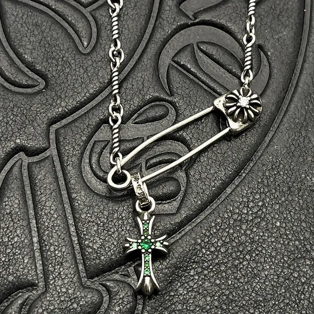 Chrome Hearts Safety Pin Cross Pendant Necklace 6