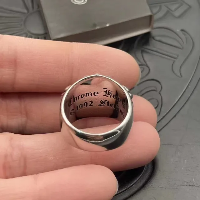 Chrome Hearts Scroll Motif चांदी की अंगूठी 3