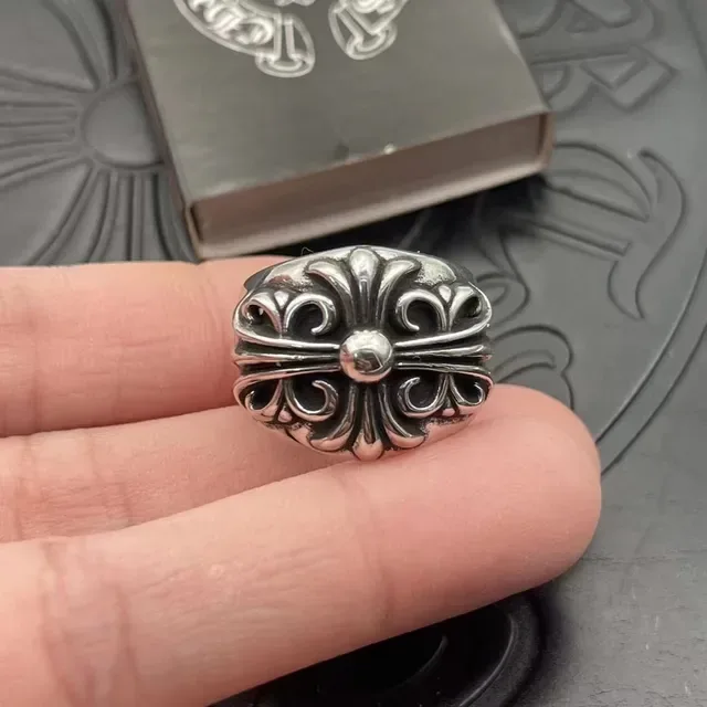 Chrome Hearts Scroll Motif चांदी की अंगूठी 4