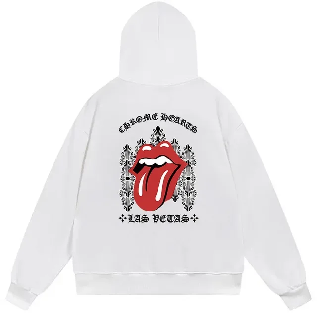Chrome Hearts x Rolling Stones Las Vegas ग्राफिक बैक हूडी 3