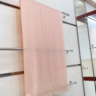 Coach Monogram Jacquard Pink Silk Scarf