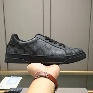 Coach Monogrammed Black Low-Top Lifestyle Sneakers