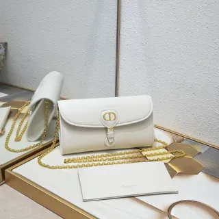 Dior 30 Montaigne Mini White Structured Chain Bag