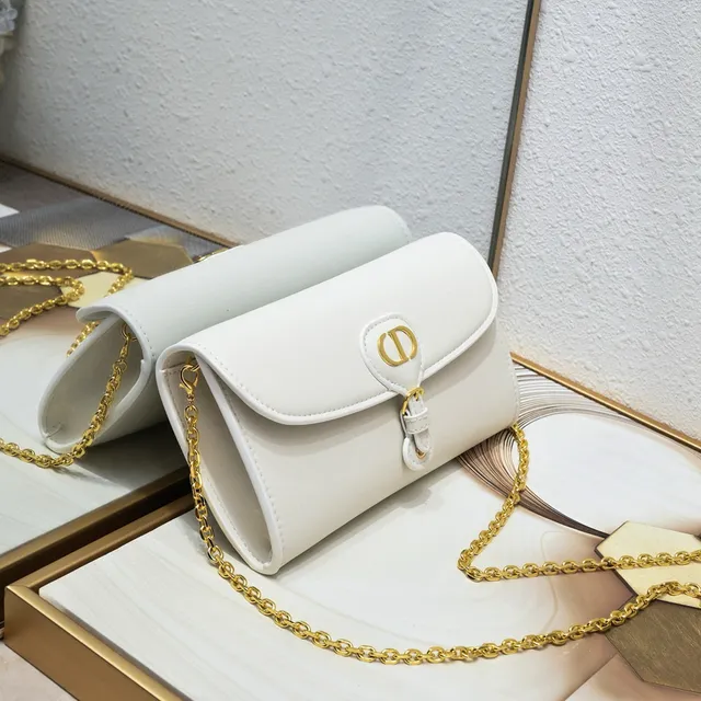 Dior 30 Montaigne Mini حقيبة سلسلة بيضاء مهيكلة 7