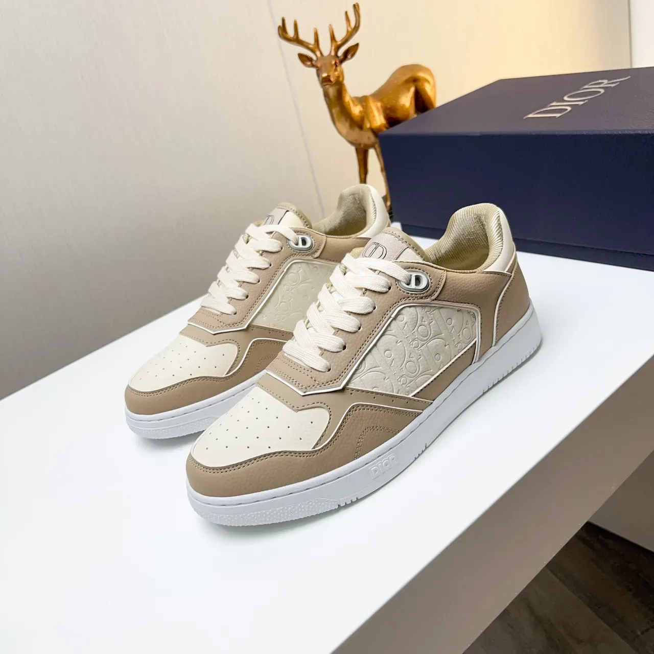 Dior B23 Beige and Cream Panelled Lifestyle Sneakers 6